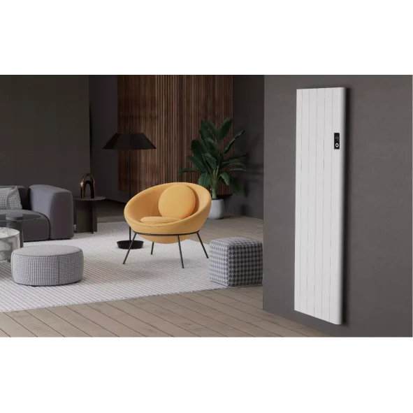 Flach Alu Vertikal Wand Elektroheizung mit Thermostat Effizient WLAN-fähig Konvektor Weiß Flach Alu Vertikal Wand Elektroheizung mit Thermostat Effizient WLAN-fähig Konvektor Weiß