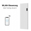 Flach Alu Vertikal Wand Elektroheizung mit Thermostat Effizient WLAN-fähig Konvektor Weiß