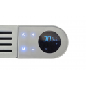 Flach Alu Horizontal Wand Elektroheizung mit Thermostat Effizient WLAN-fähig Konvektor Weiß