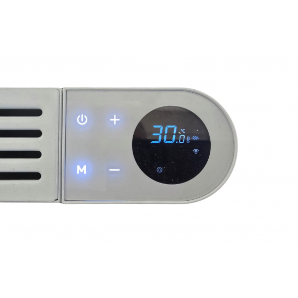 Flach Alu Horizontal Wand Elektroheizung mit Thermostat Effizient WLAN-fähig Konvektor Weiß
