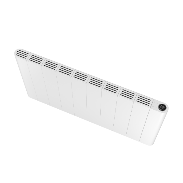 Flach Alu Horizontal Wand Elektroheizung mit Thermostat Effizient WLAN-fähig Konvektor Weiß