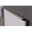 Flach Horizontal Wand Elektroheizung mit Thermostat Effizient WLAN-fähig Konvektor Weiß