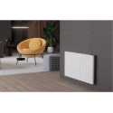 Flach Alu Horizontal Wand Elektroheizung mit Thermostat Effizient WLAN-fähig Konvektor Weiß