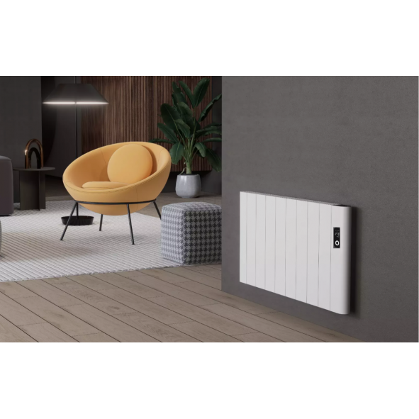 Flach Horizontal Wand Elektroheizung mit Thermostat Effizient WLAN-fähig Konvektor Weiß