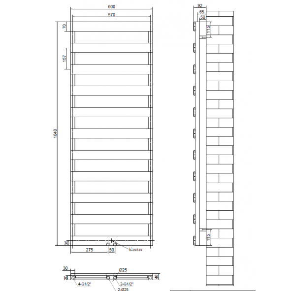 Desing Alumiminium Vertikal Paneelheizkörper Mittelanschluss Weiß 1640 x 600 Desing Alumiminium Vertikal Paneelheizkörper Mittelanschluss Weiß 1640 x 600