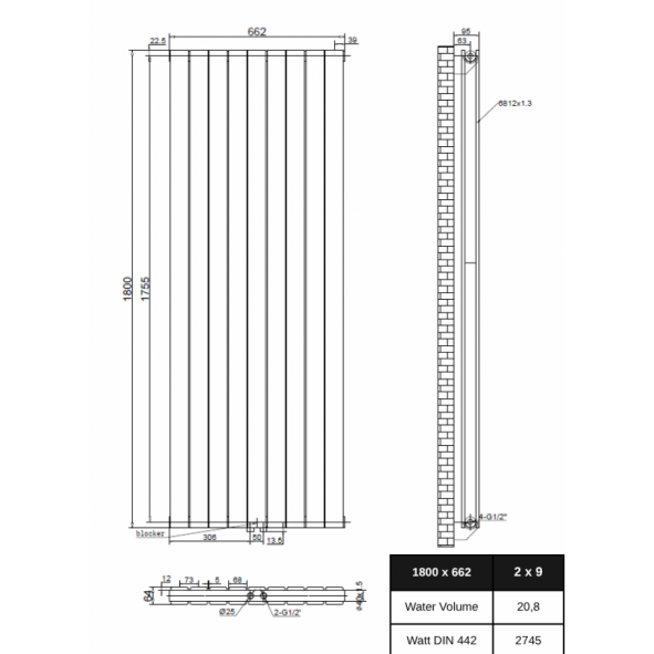 Design Flach Paneelheizkörper Doppellagig Mittelanschluss 1800x662 Anthrazit Design Flach Paneelheizkörper Doppellagig Mittelanschluss 1800x662 Anthrazit