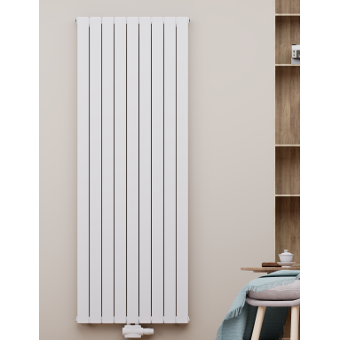 Design Flach Paneelheizkörper Doppellagig Mittelanschluss 1800x662 Weiß