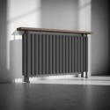 Trennwand Heizwand mit Ablage Paneelheizkörper Holzablage Standfuss Mittelanchluss 1300 x 780 mm Antrazit Trennwand Heizwand mit Ablage Paneelheizkörper Holzablage Standfuss Mittelanchluss 1300 x 780 mm Antrazit