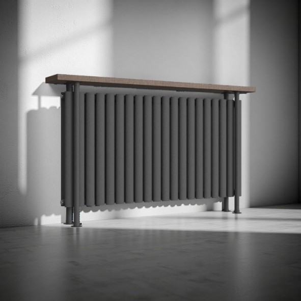 Trennwand Heizwand mit Ablage Paneelheizkörper Holzablage Standfuss Mittelanchluss 1300 x 780 mm Antrazit Trennwand Heizwand mit Ablage Paneelheizkörper Holzablage Standfuss Mittelanchluss 1300 x 780 mm Antrazit