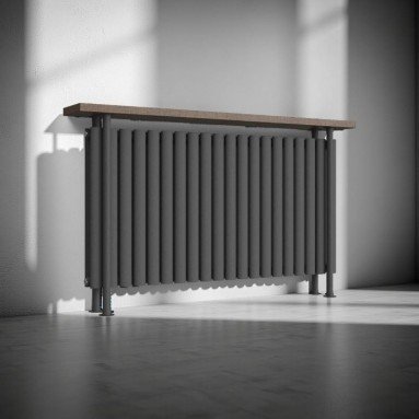 Trennwand Heizwand mit Ablage Paneelheizkörper Holzablage Standfuss Mittelanchluss 1300x780 mm Antrazit Trennwand Heizwand mit Ablage Paneelheizkörper Holzablage Standfuss Mittelanchluss 1300x780 mm Antrazit