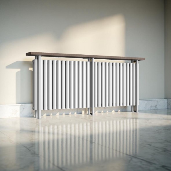 Trennwand Heizwand mit Ablage Paneelheizkörper Holzablage Standfuss Mittelanchluss 1700x780 mm Weiß Trennwand Heizwand mit Ablage Paneelheizkörper Holzablage Standfuss Mittelanchluss 1700x780 mm Weiß