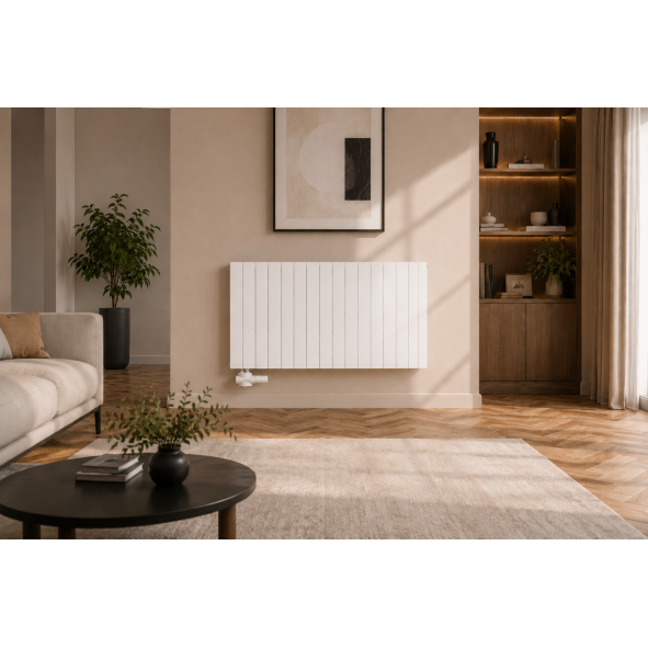 Wonder 1168x600 Flach Doppellagig Horizontal Wandheizkörper Mittelanschluss Paneelheizkörper Weiß 