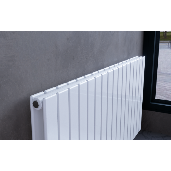 600x1254 Design Flach Paneelheizkörper Doppellagig Heizwand Mittelanschluß Wandheizkörper Weiß