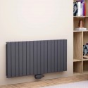 600x1254 Design Flach Paneelheizkörper Doppellagig Heizwand Mittelanschluß Wandheizkörper Anthrazit