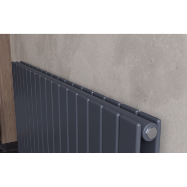 600x1254 Design Flach Paneelheizkörper Doppellagig Heizwand Mittelanschluß Wandheizkörper Anthrazit