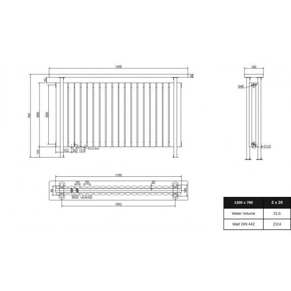 Trennwand Heizwand mit Ablage Paneelheizkörper Holzablage Standfuß Mittelanchluß Anthrazit