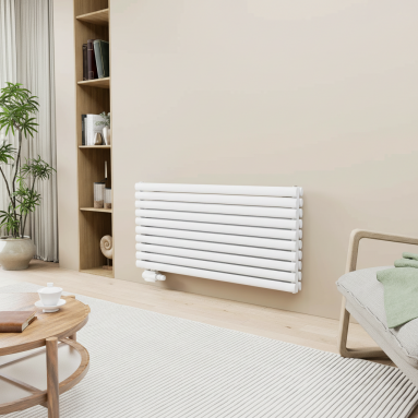 Wandheizkörper Vormico Ellipse  – Horizontal Doppellagig mit Mittelanschluss