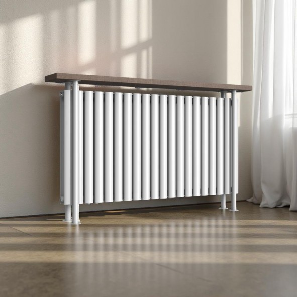 Trennwand Heizwand mit Ablage Paneelheizkörper Holzablage Standfuss Mittelanchluss 1300 x 780 mm Weiß Trennwand Heizwand mit Ablage Paneelheizkörper Holzablage Standfuss Mittelanchluss 1300 x 780 mm Weiß