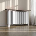 Trennwand Heizwand mit Ablage Paneelheizkörper Holzablage Standfuss Mittelanchluss 1300 x 780 mm Weiß Trennwand Heizwand mit Ablage Paneelheizkörper Holzablage Standfuss Mittelanchluss 1300 x 780 mm Weiß