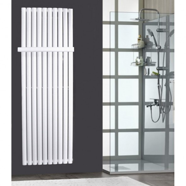 590 mm Handtuchstange Design Handtuchhalter für Paneelheizkörper Ellipse Weis